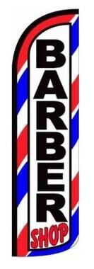 4 Less Co BARBER SHOP Windless Swooper Flag Feather Banner Sign (Flag Only)